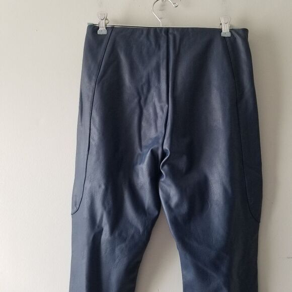 Lysse High Waist Vegan Faux Leather Leggings Navy Blue Small - Picture 4 of 7